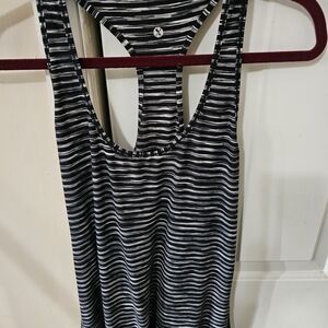 Tek Gear Black and White Striped Muscle Tee